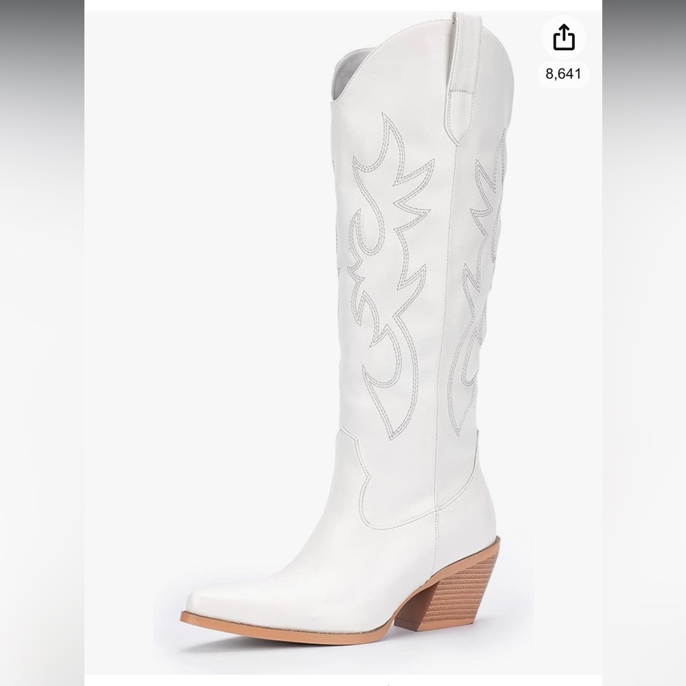 Brand New, Never Worn tall white cowgirl boots